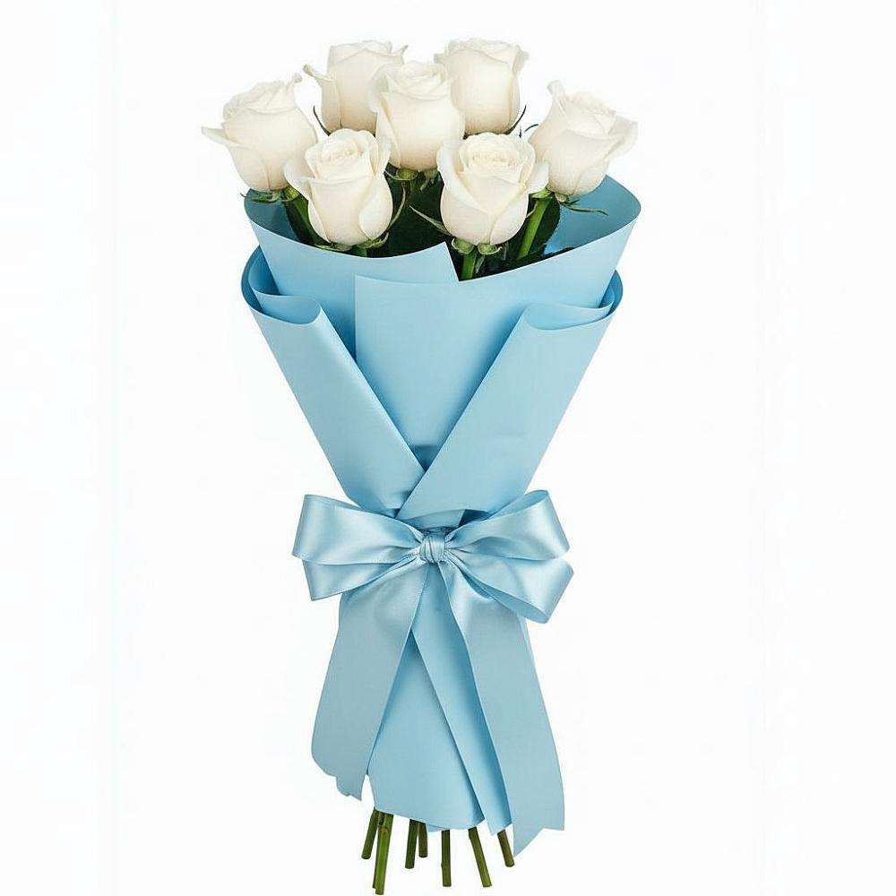 Букет 7 белых роз Проуд в Малых Базах