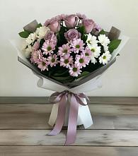 Букет цветов из:  Хризантемы и Розы #REPLACE_PRED# Малых Базах