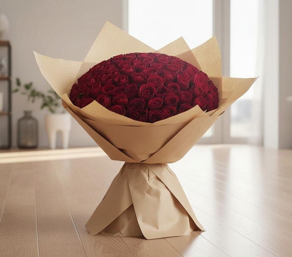 Букет 101 Красная роза в Малых Базах