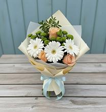 Букет цветов из:  Герберы, Розы и Хризантемы #REPLACE_PRED# Малых Базах