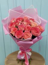 Букет 15 Розовых роз Равель в Малых Базах