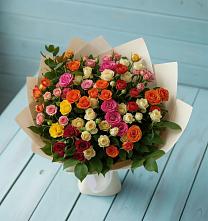 Букет Микс из разноцветных кустовых роз #REPLACE_PRED# Малых Базах